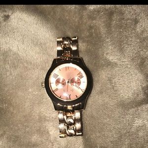 Rose gold stainless steel watch